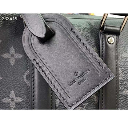 Louis Vuitton LV Unisex Nano Porte Documents Voyage Monogram Eclipse Coated Canvas Cowhide Leather