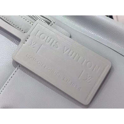 Louis Vuitton LV Unisex New Backpack Gray Aerogram Cowhide Leather Textile Lining