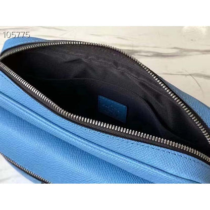 Louis Vuitton LV Unisex Outdoor Messenger Navy Blue Taiga Cowhide Leather Monogram Canvas
