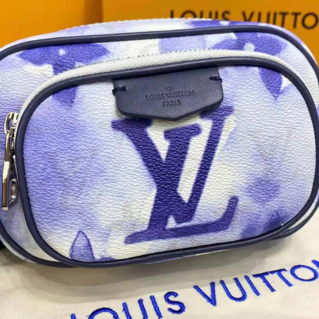 Louis Vuitton LV Unisex Outdoor Pouch Monogram Watercolor Blue Coated Canvas