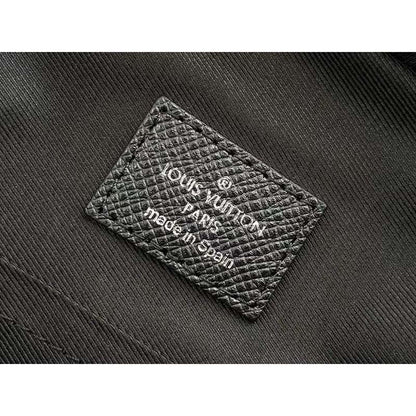 Louis Vuitton LV Unisex Outdoor Sling Bag Black Coated Canvas Cowhide Leather