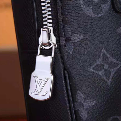 Louis Vuitton LV Unisex Outdoor Sling Bag Taigarama Noir Black Coated Canvas Cowhide Leather