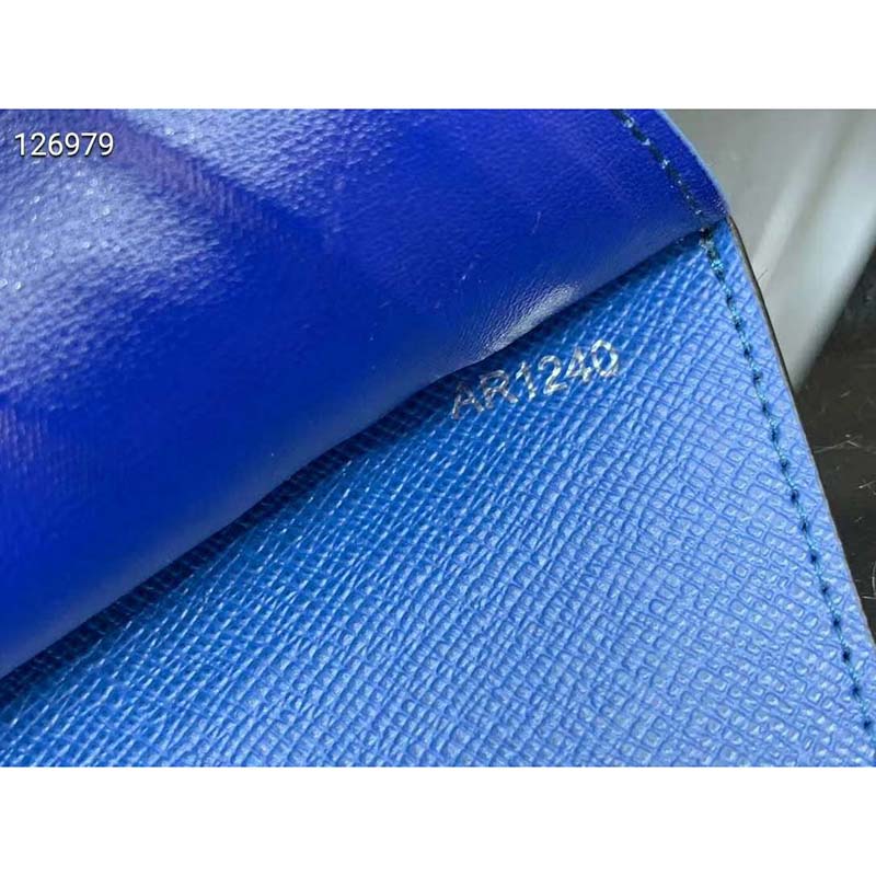 Louis Vuitton LV Unisex Passport Cover Blue Damier Graphite Giant Coated Canvas