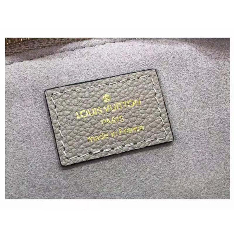 Louis Vuitton LV Unisex Petit Palais Handbag Tourterelle Crème Embossed Grained Cowhide Leather