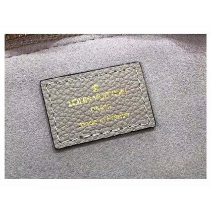 Louis Vuitton LV Unisex Petit Palais Handbag Tourterelle Crème Embossed Grained Cowhide Leather