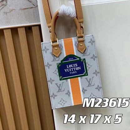 Louis Vuitton LV Unisex Petit Sac Plat Bag Beige Ocher Monopaname Coated Canvas Cowhide Leather