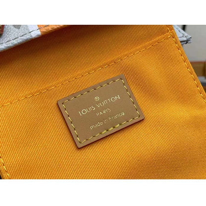 Louis Vuitton LV Unisex Petit Sac Plat Bag Beige Ocher Monopaname Coated Canvas Cowhide Leather