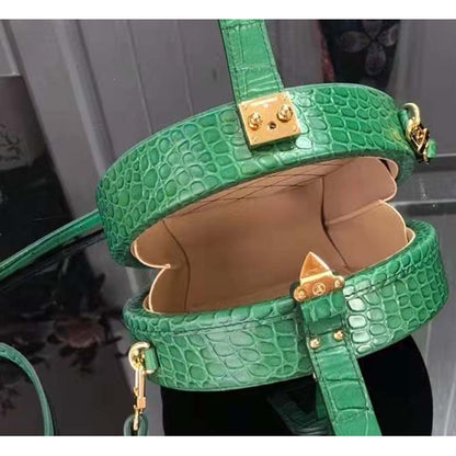 Louis Vuitton LV Unisex Petite Boite Chapeau Green Matte Alligator Leather