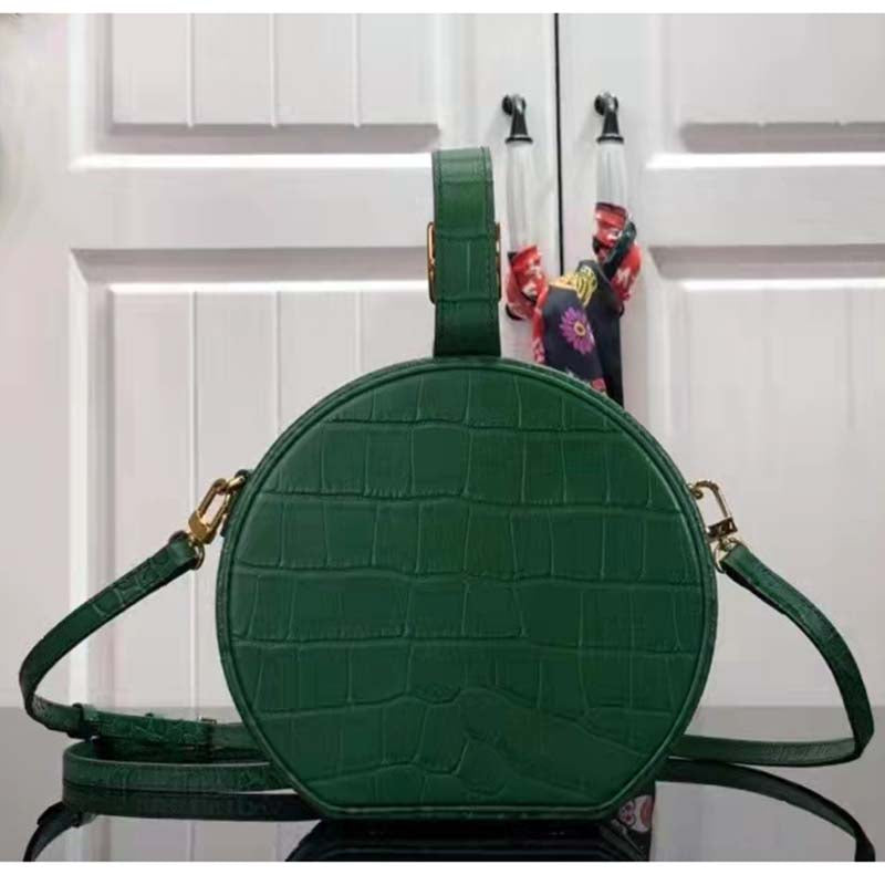 Louis Vuitton LV Unisex Petite Boite Chapeau Green Matte Alligator Leather