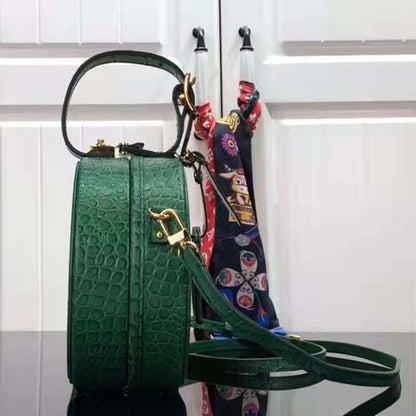 Louis Vuitton LV Unisex Petite Boite Chapeau Green Matte Alligator Leather