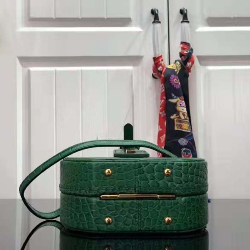 Louis Vuitton LV Unisex Petite Boite Chapeau Green Matte Alligator Leather