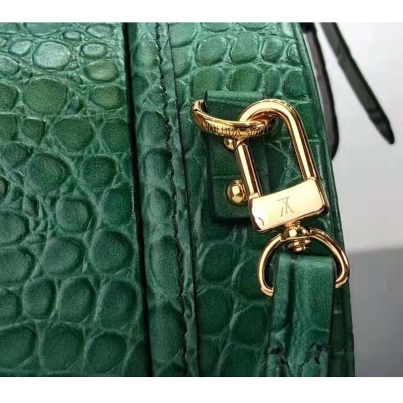 Louis Vuitton LV Unisex Petite Boite Chapeau Green Matte Alligator Leather