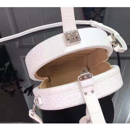 Louis Vuitton LV Unisex Petite Boite Chapeau Latte Matte Alligator Leather