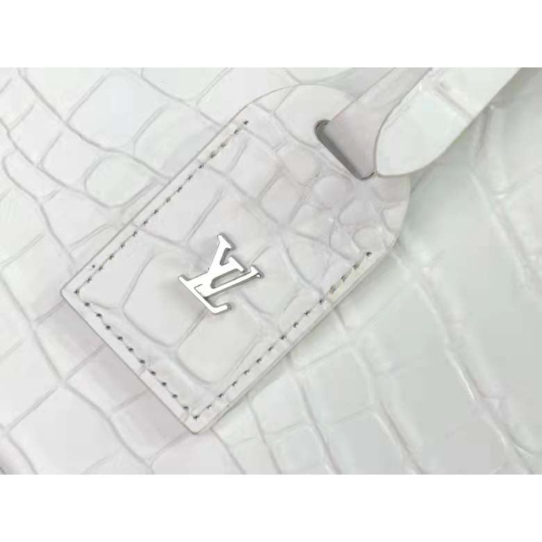 Louis Vuitton LV Unisex Petite Boite Chapeau Latte Matte Alligator Leather