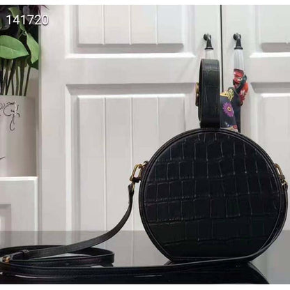 Louis Vuitton LV Unisex Petite Boite Chapeau Latte Matte Matte Alligator Leather