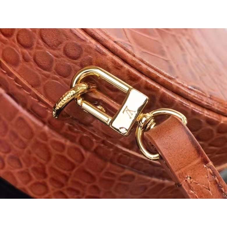 Louis Vuitton LV Unisex Petite Boite Chapeau Orange Matte Alligator Leather