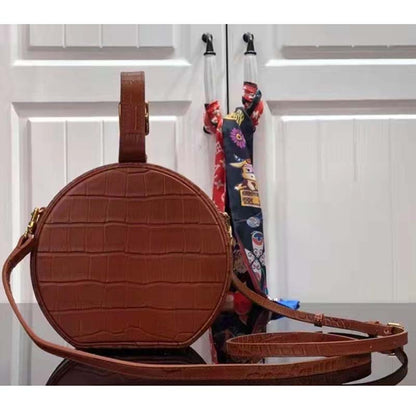 Louis Vuitton LV Unisex Petite Boite Chapeau Orange Matte Alligator Leather