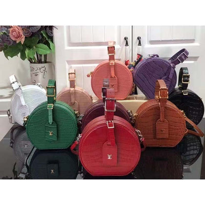 Louis Vuitton LV Unisex Petite Boite Chapeau Orange Matte Alligator Leather