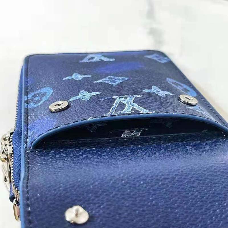 Louis Vuitton LV Unisex Phone Pouch Ink Watercolor Cowhide Leather