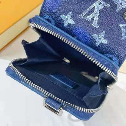 Louis Vuitton LV Unisex Phone Pouch Ink Watercolor Cowhide Leather