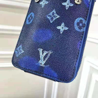 Louis Vuitton LV Unisex Phone Pouch Ink Watercolor Cowhide Leather