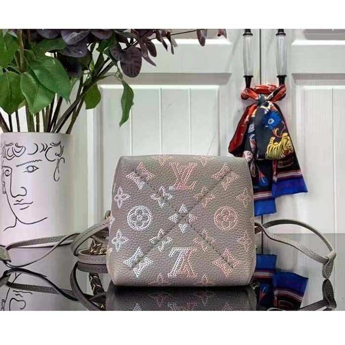 Louis Vuitton LV Unisex Pico Bella Gray Mahina Perforated Calf Leather Microfiber Lining