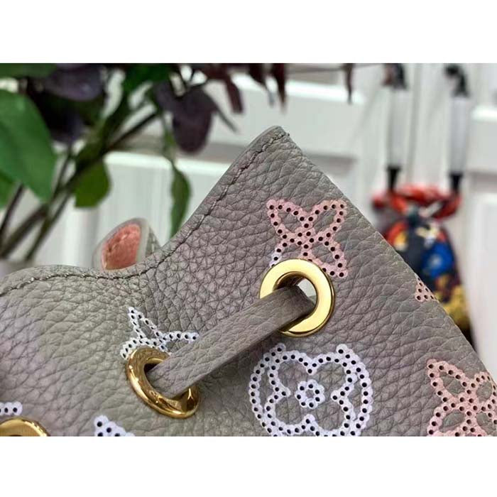 Louis Vuitton LV Unisex Pico Bella Gray Mahina Perforated Calf Leather Microfiber Lining