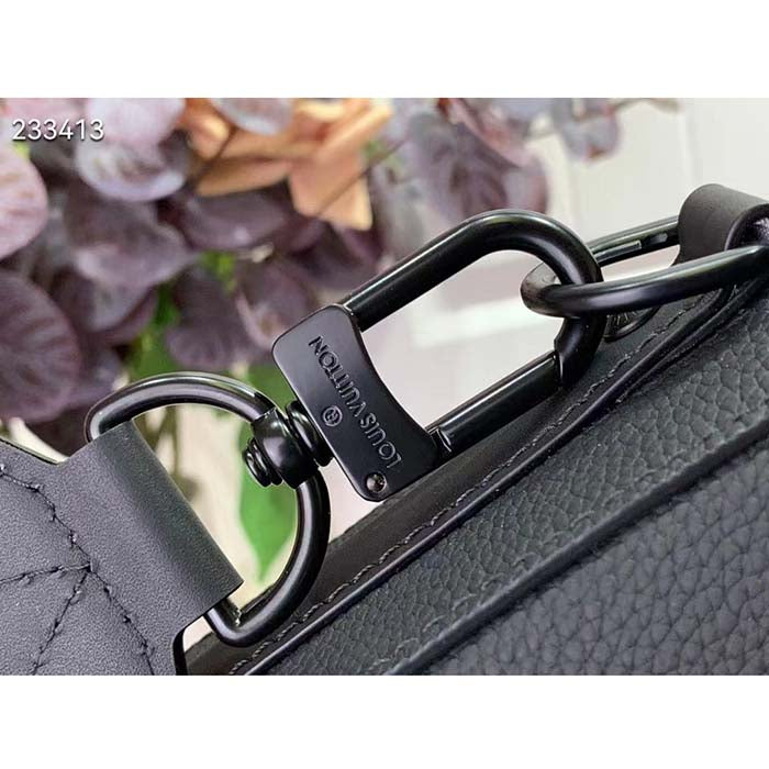Louis Vuitton LV Unisex Pilot Briefcase Black Cowhide Leather Textile Lining