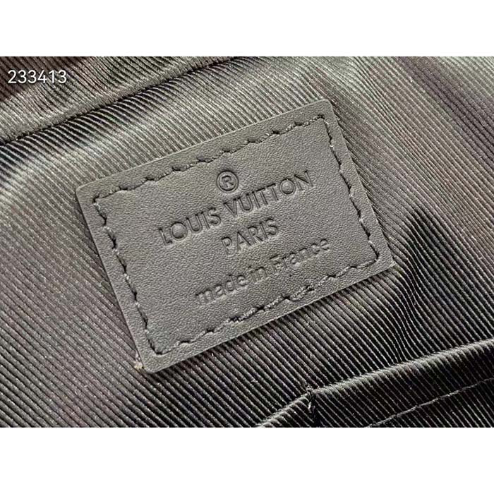 Louis Vuitton LV Unisex Pilot Briefcase Black Cowhide Leather Textile Lining
