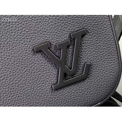 Louis Vuitton LV Unisex Pilot Briefcase Black Cowhide Leather Textile Lining