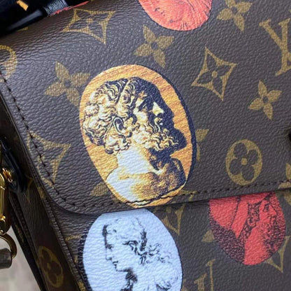 Louis Vuitton LV Unisex Pochette Metis Monogram Cameo Printed Canvas Cowhide Leather