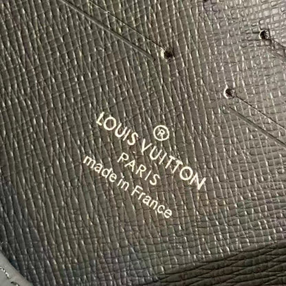 Louis Vuitton LV Unisex Pochette Voyage MM Black Grey Damier Graphite Coated Canvas