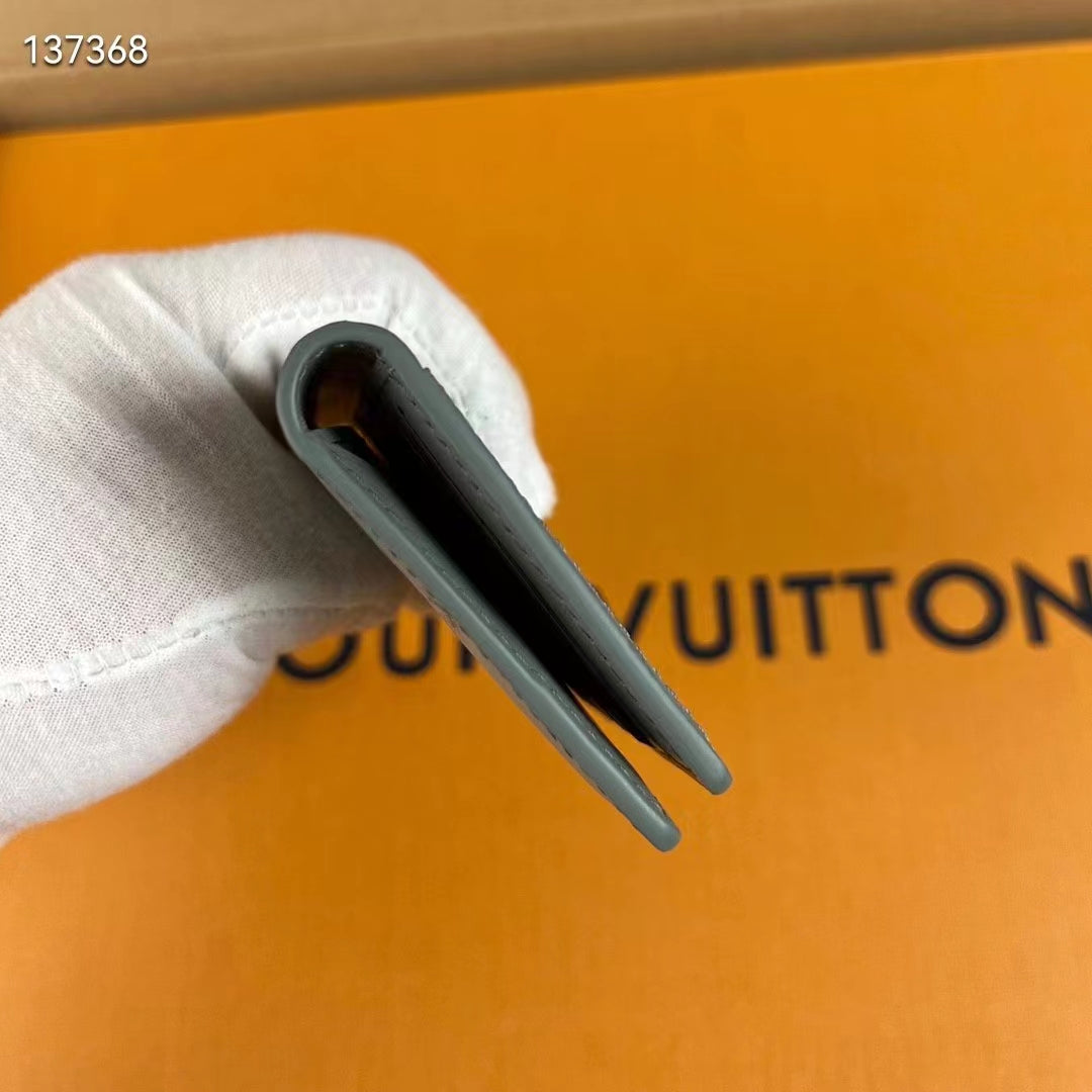 Louis Vuitton LV Unisex Pocket Organizer Anthracite Gray Monogram Shadow Calf Leather