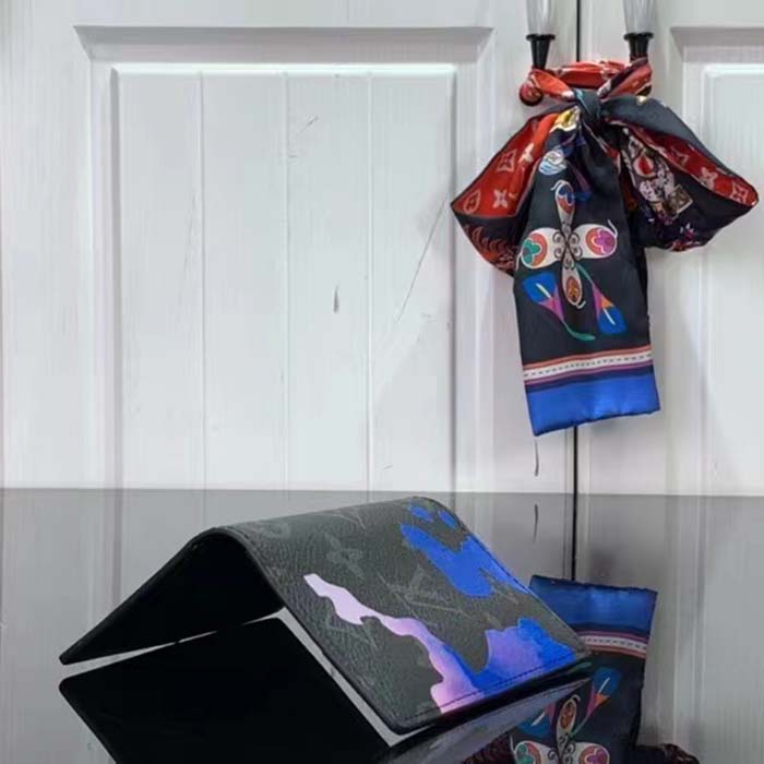 Louis Vuitton LV Unisex Pocket Organizer Blue Sunrise Monogram Eclipse Coated Canvas