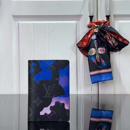 Louis Vuitton LV Unisex Pocket Organizer Blue Sunrise Monogram Eclipse Coated Canvas