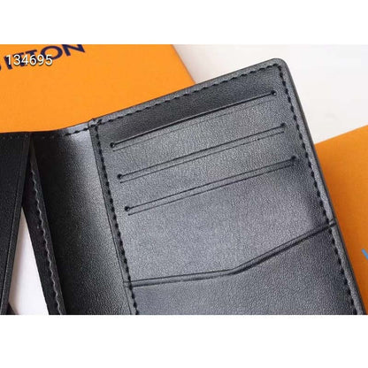 Louis Vuitton LV Unisex Pocket Organizer Wallet Blue Taurillon Cowhide Leather