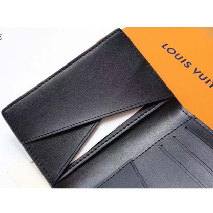 Louis Vuitton LV Unisex Pocket Organizer Wallet Blue Taurillon Cowhide Leather