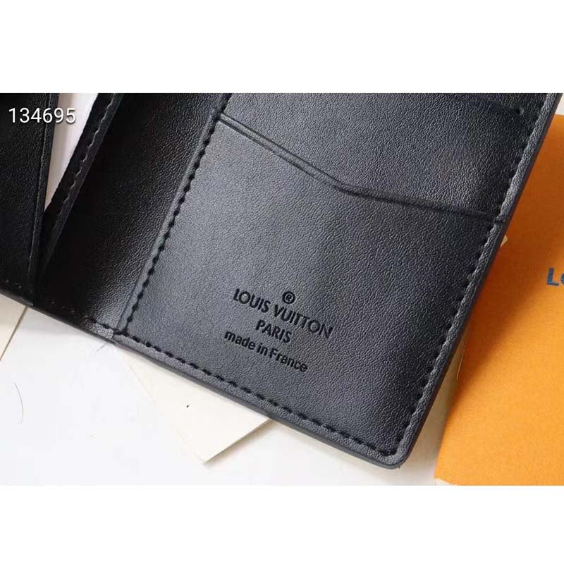 Louis Vuitton LV Unisex Pocket Organizer Wallet Blue Taurillon Cowhide Leather