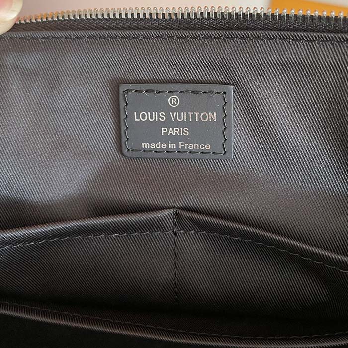 Louis Vuitton LV Unisex Porte-Documents Jour Damier Graphite Canvas Cowhide Leather