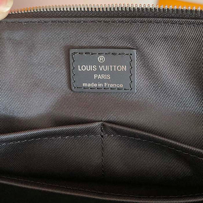 Louis Vuitton LV Unisex Porte-Documents Jour Damier Graphite Canvas Cowhide Leather