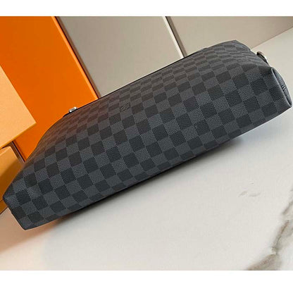 Louis Vuitton LV Unisex Porte-Documents Jour Damier Graphite Canvas Cowhide Leather