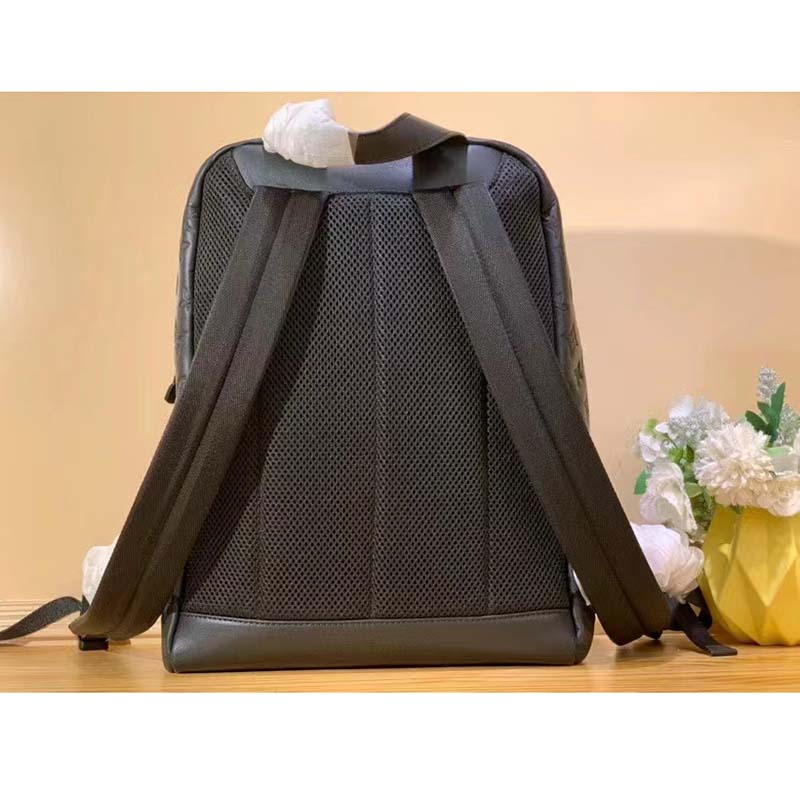 Louis Vuitton LV Unisex Racer Backpack Black Monogram Shadow Calf Cowhide Leather