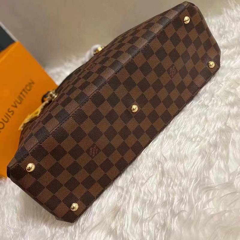 Louis Vuitton LV Unisex Riverside Tote Black Brown Damier Ebene Coated Canvas
