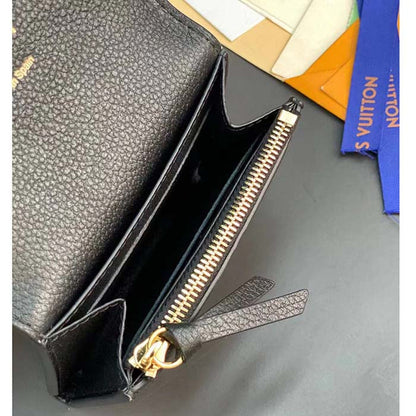 Louis Vuitton LV Unisex Rosalie Coin Purse Black Monogram Empreinte Embossed Supple Grained Cowhide Leather
