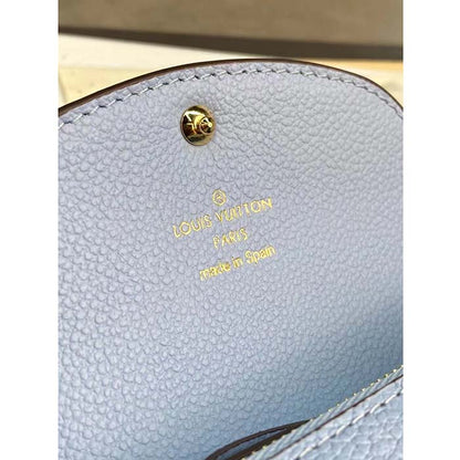 Louis Vuitton LV Unisex Rosalie Coin Purse Blue Monogram Empreinte Embossed Supple Grained Cowhide Leather
