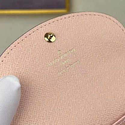 Louis Vuitton LV Unisex Rosalie Coin Purse Damier Ebene Coated Canvas Grained Cowhide Leather