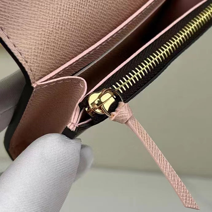 Louis Vuitton LV Unisex Rosalie Coin Purse Damier Ebene Coated Canvas Grained Cowhide Leather