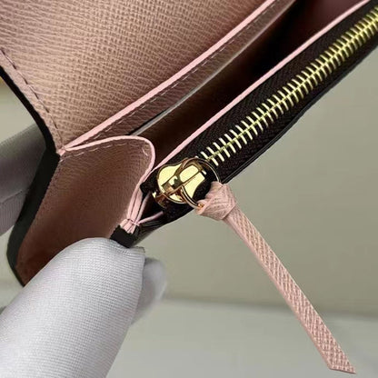 Louis Vuitton LV Unisex Rosalie Coin Purse Damier Ebene Coated Canvas Grained Cowhide Leather