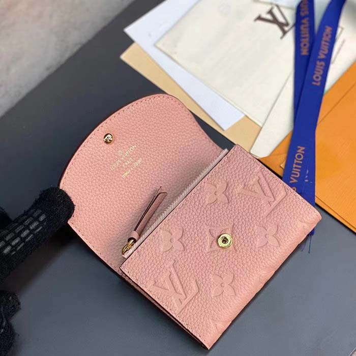 Louis Vuitton LV Unisex Rosalie Coin Purse Monogram Empreinte Embossed Supple Grained Cowhide Leather Pink