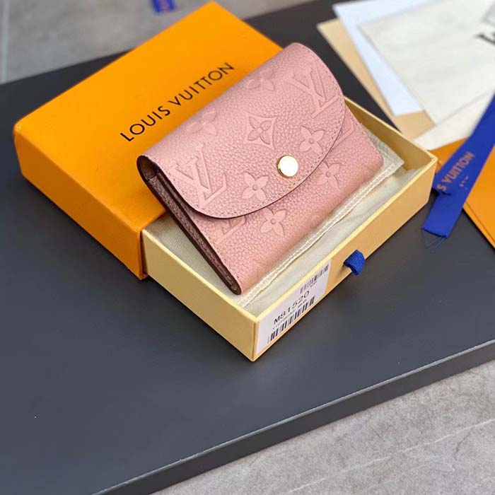 Louis Vuitton LV Unisex Rosalie Coin Purse Monogram Empreinte Embossed Supple Grained Cowhide Leather Pink
